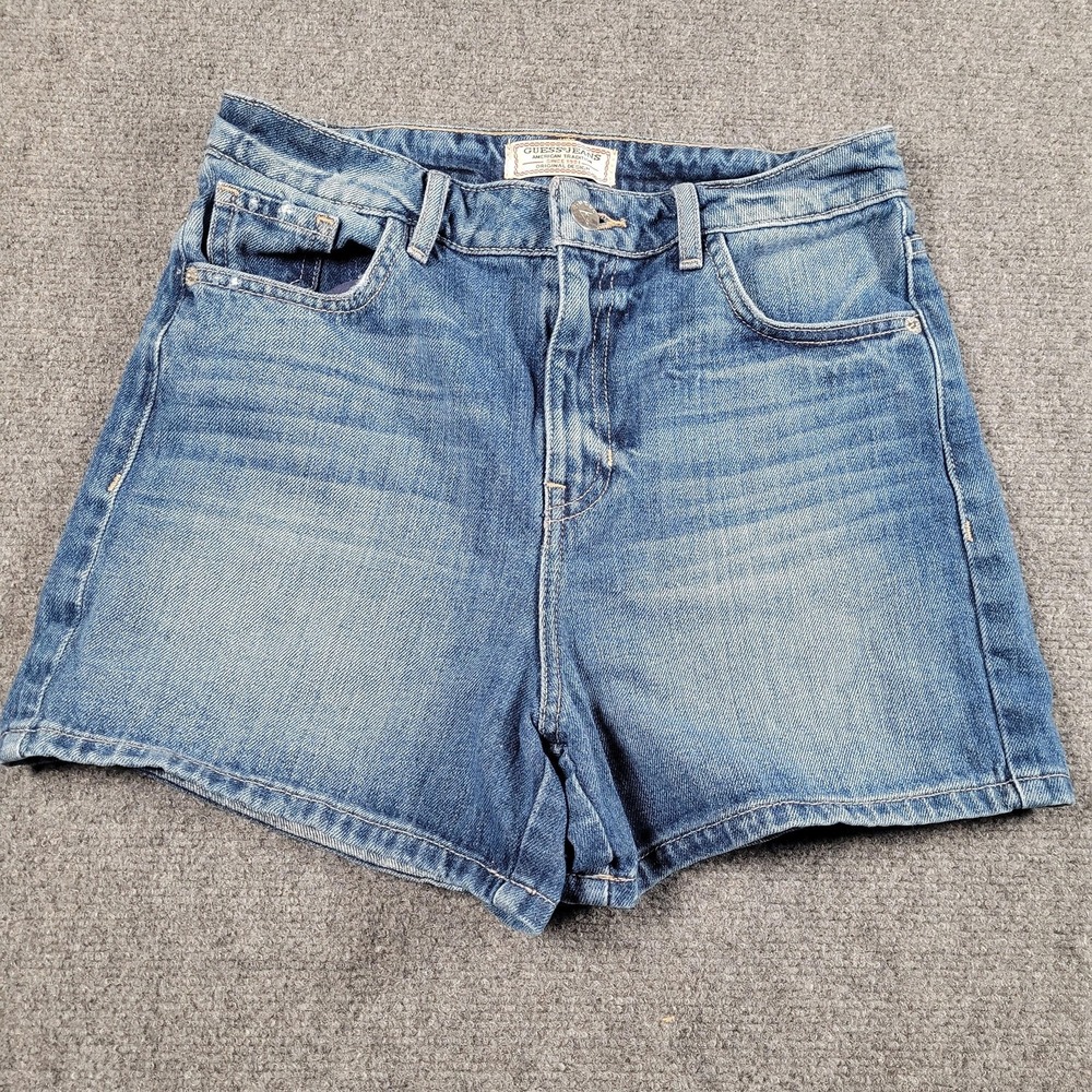 Guess Medium Blue High-Rise Denim Shorts
